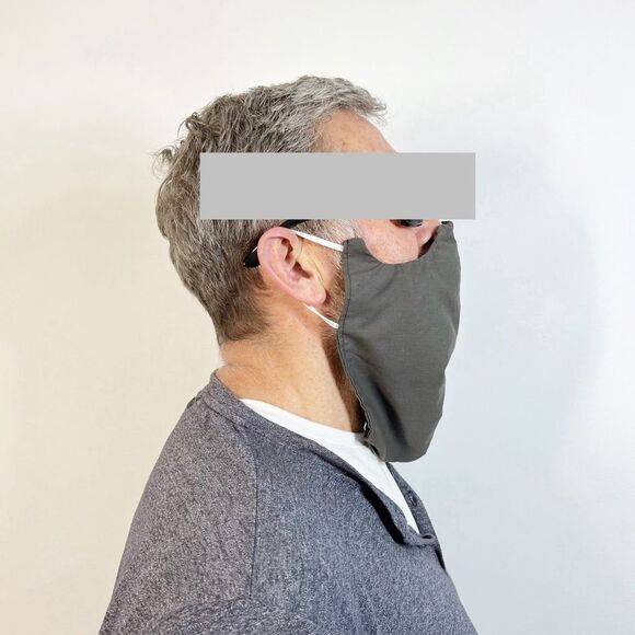 Custom Men’s Cotton Mask for Beard Coverage in Gray - Picture 3 of 8
